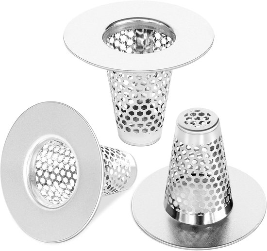 Abflusssieb Set Haarfänger Für Bodenabläufe 3 Teilig Edelstahl