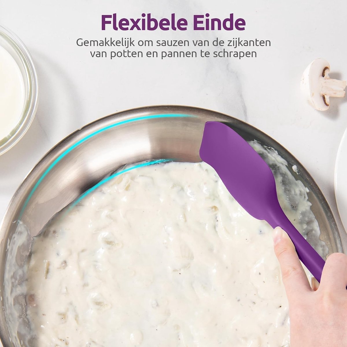 Silikonspatellöffel Küchenlöffelschaber Kochen Und Backen Nahtloses Design 2 Teilig Lila