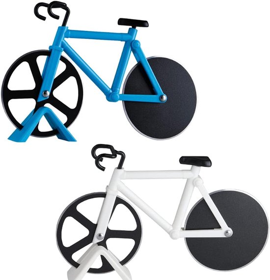 Fahrradförmiges Pizzaschneider Set (2 Teilig) Edelstahl & Antihaftbeschichtung