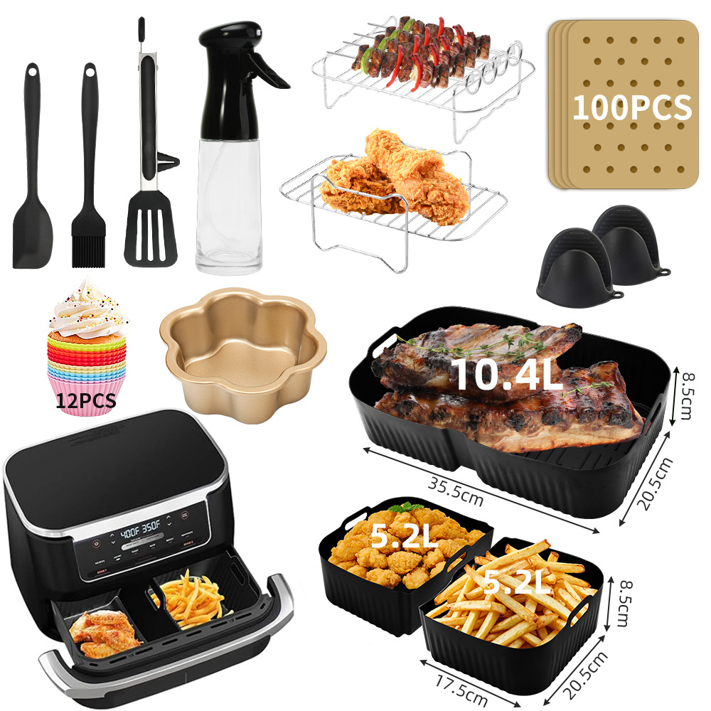 15-teiliges Zubehörset Für Ninja Foodi Flexdrawer Af500eu – Doppel-heißluftfritteuse – Bpa-frei – Komplettes Zubehörset Für Heißluftfritteusen – Doppel-heißluftfritteuse