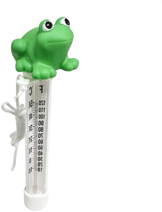 Schwimmendes Poolthermometer Frosch Wasserthermometer Misst Die Wassertemperatur Großes, Gut Lesbares Display 144 Cm Lang Grün
