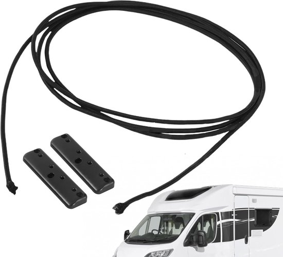 Gepäcknetz Für Wohnmobile Dehnbares Gepäcknetz Gepäcksicherung Strapazierfähiges Material 500 Cm Seil Schwarz