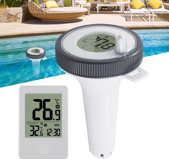 Kabelloses Poolthermometer Schwimmendes Teichthermometer Wasserqualitätsmessung 60 Meter Reichweite ± 1 °c Genauigkeit Weiß