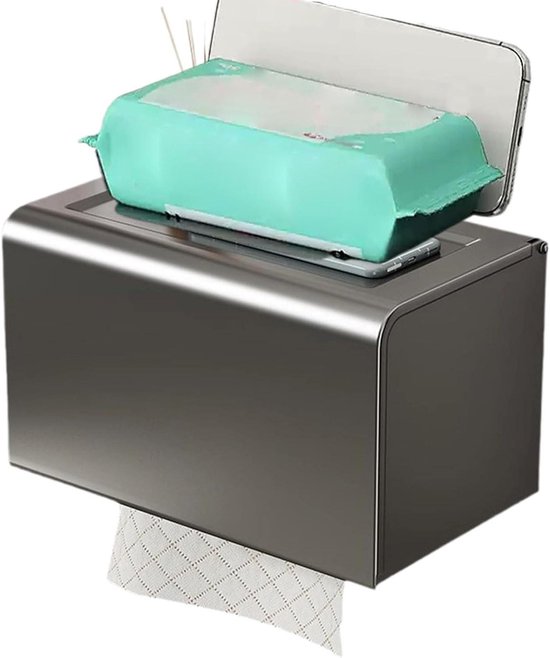 Toilettenpapierhalter Papierspender Badezimmerorganisation Wasserdichte Aufbewahrung 20 X 13 Cm Aluminium