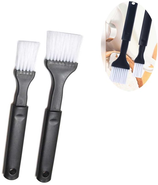 Backpinsel Silikon Backpinsel Nylonpinsel Küchenhelfer Ölpinsel Schwarzer Pinsel Speziell Geformter Backpinsel Antihaftbeschichtung 2 Backpinsel