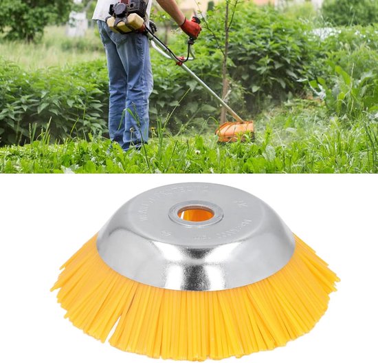 Rasenmäherkopf Mit Stahlbürste Unkrautbürstenrad Rasenpflege Feste Plattenkonstruktion 20 Cm Schnittbreite Silber
