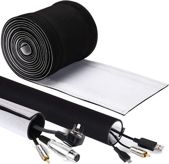 Selbstzuschneidbare Kabelrinne Kabelhalter Für Tv, Pc Und Büro Neopren Kabelorganizer