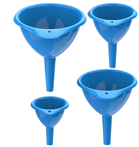 Küchentrichter Flüssigkeitstrichter Behälterbefüllung Hitzebeständig 4 Stück Blau