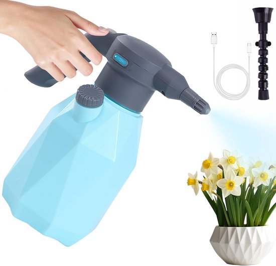 Elektrische Sprühflasche – Tragbares Sprühgerät – Pflanzenpflege – Automatisches Sprühen – 2 Liter Fassungsvermögen – Weiß