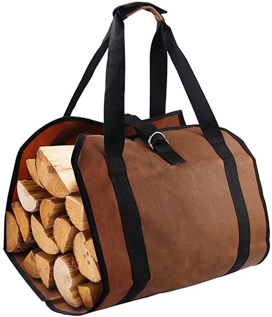 Brennholz Aufbewahrungstasche Holzaufbewahrung Brennholzaufbewahrung Leichtes Material Mittlere Größe Braun