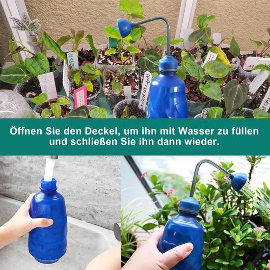 Kleine Gießkanne Aus Gusseisen Mini Gießkanne Zum Bewässern Kleiner Pflanzen Abnehmbare Sprühdüse 450 Ml Blau