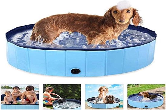 Hundebadewanne Faltbares Hundebecken Für Kinder Rutschfestes Pvc Waschbecken Für Haustiere Umweltfreundlich Verschleißfest 80 × 20 Cm Blaue Hunde