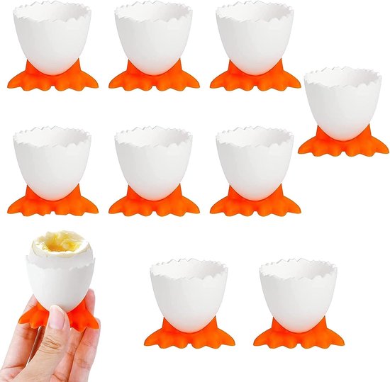 Eierbecher Set Mit Cartoon Motiv, Lustiger Eierständer Aus Kunststoff, Frühstückseier Für Kinder, Weichgekochte Eier Aus Kunststoff 9 Teilig