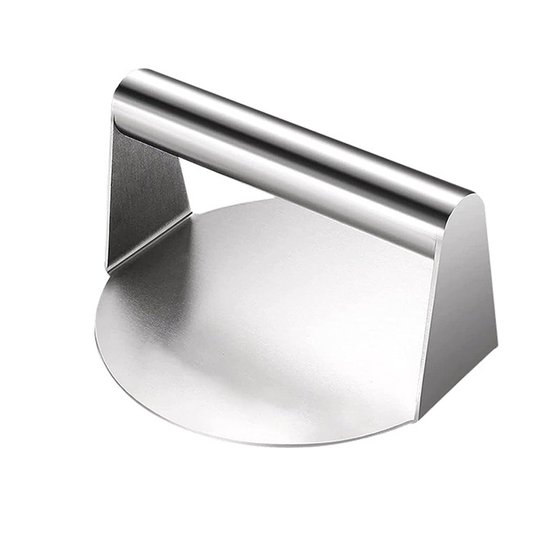 Burgerpresse Aus Edelstahl 16 Cm Antihaftbeschichtung Für Grillplatten Und Bbq Langlebig Und Leicht Zu Reinigen Rund Silber 1 Stück