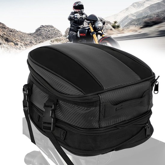 Motorrad Hecktasche Satteltasche Multifunktionale Satteltasche 8 L Wasserdicht Schwarz