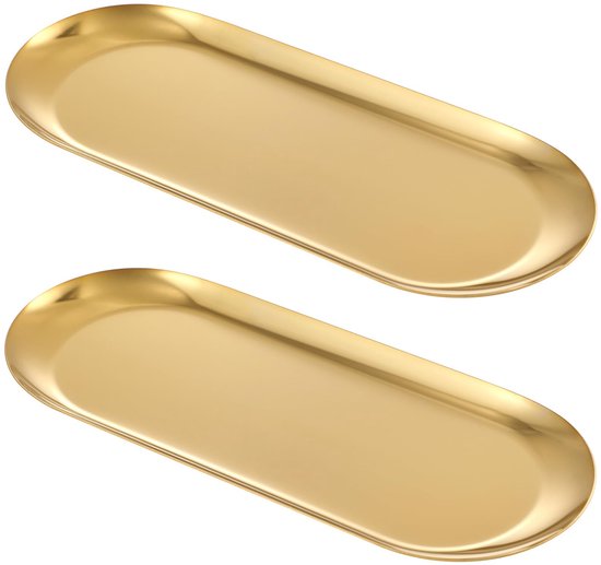 Dekoratives Tablett In Gold 2 Stück Tablett Für Den Waschtisch Im Badezimmer