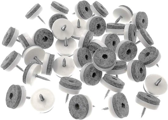 40 Stück Filzgleiter Zum Anschrauben, Ø 20 Mm, Weiß Stuhlgleiter Für Holzböden Schützen Vor Kratzern Und Reduzieren Geräusche