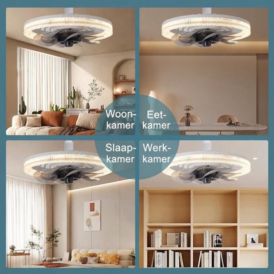 Deckenventilator Mit Led Beleuchtung E27 Fassung Led Beleuchtung Und Fernbedienung Vier Windgeschwindigkeiten Dreifarbige Dimmfunktion Deckenvent