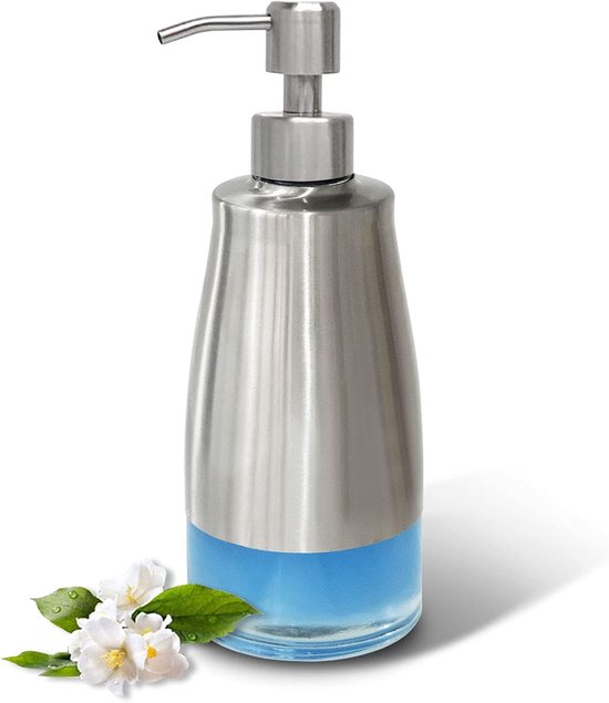Wandseifenspender Gebürsteter Nickel Edelstahl + Glas 320 Ml Nachfüllbar Für Bad Und Küche Stilvoll Und Langlebig