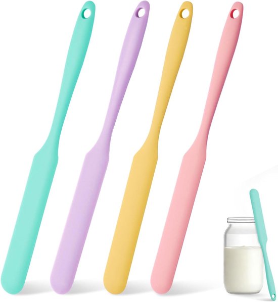 Silikonspatel 4 Teilig Dessertspatel Schaber 24 Cm Vielseitiger Spatel Hitzebeständig, Antihaftbeschichtet Zum Backen Und Kochen Für Sauerteig, S