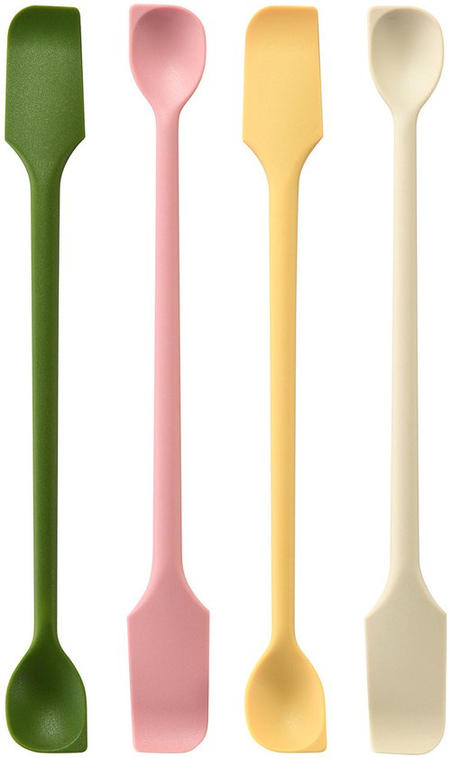 4 Mini Silikonspatel 26 Cm Lang Doppelseitig Hitzebeständig