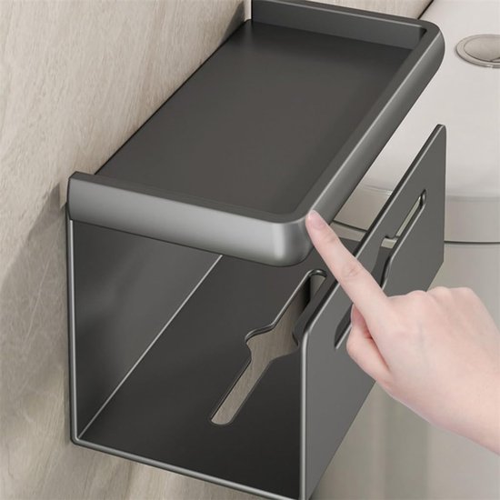 Wandmontierter Toilettenpapierhalter Aluminium Anthrazitgrau