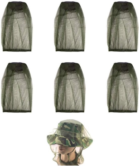 6 Teiliges Kopfnetz Moskitonetz Für Den Kopf Mückenabweisende Outdoor Kopfbedeckung Einheitsgröße 50 Cm Feinmaschiges Netz Wiederverwendbar Für C