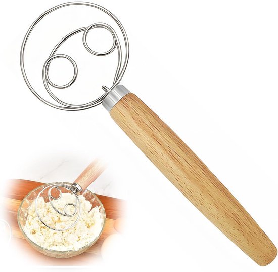 Dänisches Teigbesen Set Mit Edelstahl Schneebesen Und Teigschaber Für Sauerteig Und Brot Das Ideale Küchengerät Für Bäcker