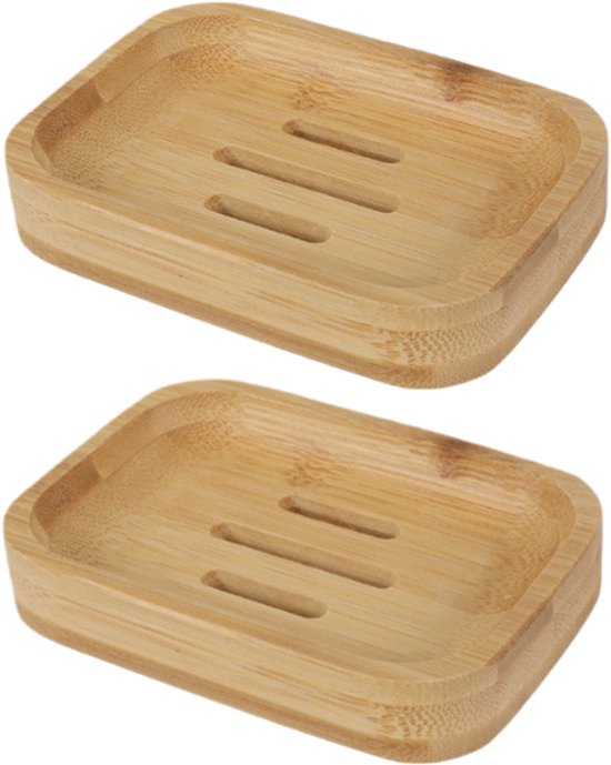 2 Teilig Seifenschale Mit Abfluss Für Bad Und Küche Wc Seifenhalter 11,5 X 8 X 2 Cm Holzfarbe