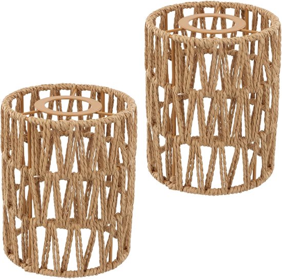 2 Lampenschirme Aus Naturrattan, Boho Hänge Und Stehlampe, Pendelleuchte, Kleine Hängelampe, Laterne, Tischlampe, Hängelampe, Deckenlampe, Ersatz