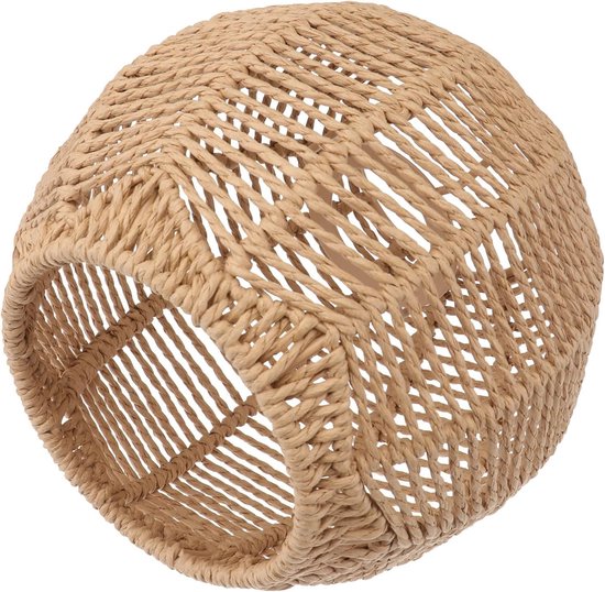 Lampenschirm Aus Rattankorb Gewebter Pendellampenschirm 15x15 Cm Für Wohnzimmer, Schlafzimmer Oder Esszimmer