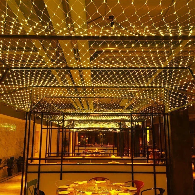 Lichterkette Für Den Außenbereich – 3 M X 4 M – 360 Leds – 8 Lichteffekte – Verbindbar – Warmweiß – Für Garten, Sträucher, Hochzeiten Und Partys