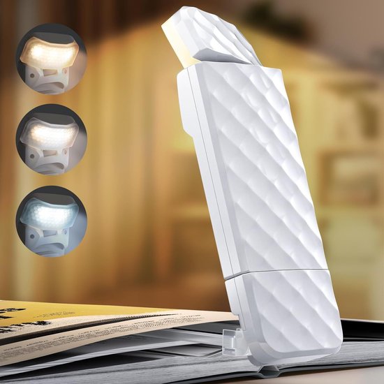Leselampe Für Bücher Vergrößerungslampe Fürs Bett Lampe Mit Klemme 5 Helligkeitsstufen 90° Drehung 3 Farbstufen