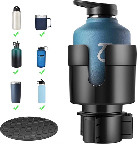 Erweiterung Für Getränkehalter Im Auto Flaschenhalteradapter Für Den Transport Großer Flaschen Verstellbare Basis 7,6 9,9 Cm Schwarz