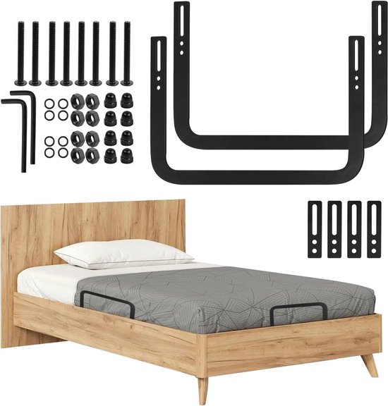 Matratzenhalterungsset Matratzenstopper Matratzenstabilisator Verstellbare Befestigungslöcher 2er Set Schwarz