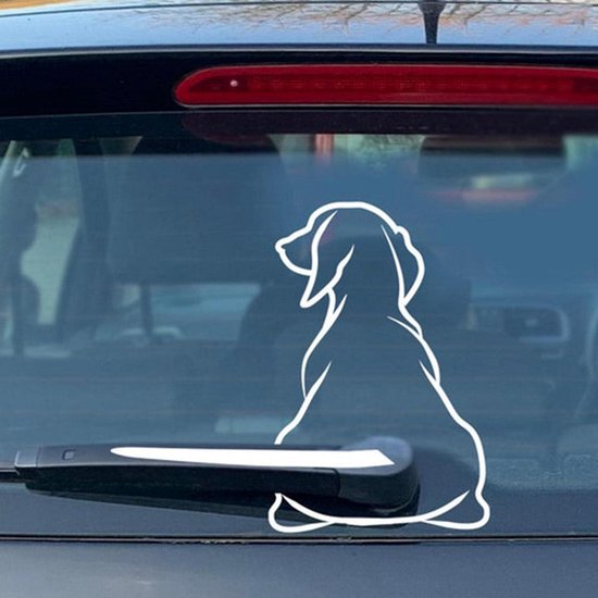 Aufkleber Mit Lustigem, Weißem Hund Und Wedelndem Schwanz Hund Für Den Scheibenwischer Aufkleber Mit Niedlichem Tier Wasserfester Autoaufkleber F