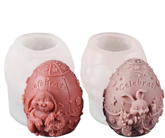 Ein Set Aus Zwei Teilen: Schokoladenform, Ostereierform, Silikon Kuchenform, Silikon Kuchenform, Manuelle Form, Hasen Schokoladenform, Silikon Ba