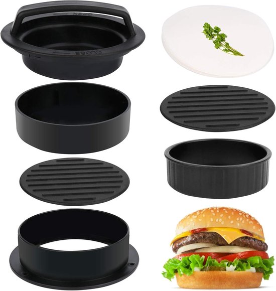 Presse Hamburgerpresse Tofupresse Grillzubehör Für Fleisch, Hamburger, Reisbällchen Mit 100 Stück Silikonölpapier