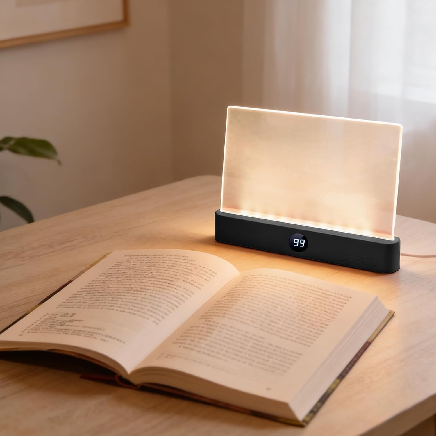Wiederaufladbare Led-buchlampe – 3 Farben – Timer – Dimmbar – Vollflächige Ausleuchtung – Zum Lesen Vor Dem Schlafengehen, Für Kinder Und Bücherliebhaber (schwarz)