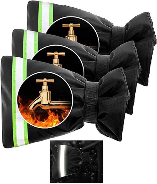 3er Pack 210d Außenarmaturenabdeckung 18 Cm X 15 Cm, Frostsichere Armaturenabdeckung, Zum Schutz Vor Frost Im Winter, Schwarz