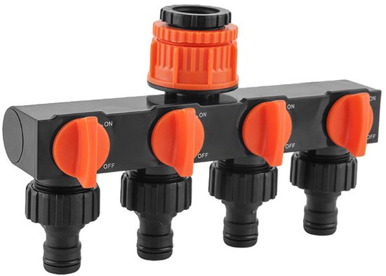 Wasserverteiler 4 Wege Wasserverteiler (1" Auf 3/4" Auf 1/2") Mit Unabhängigen Ventilen Schlauchanschluss Mit 1 Einlass Und 4 Auslässen Für Die G