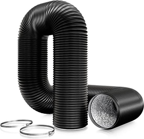 Abluftschlauch Flexibler Pvc Schlauch Luftabsaugung Stahldrahtverstärkt 150 Mm X 3 M Schwarz