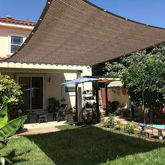 Outdoor Sonnenschutznetz Braun, Uv Beständig, Strapazierfähig, Für Reisen, Picknicks Und Den Einsatz Am Pool 3 X 3 M