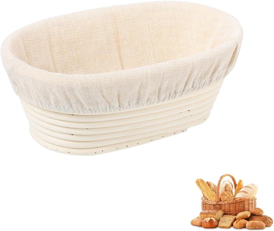 Brotkorb Gärkorb Ovaler Gärkorb Rattankorb Mit Stoffbezug 23 X 14 X 8 Cm Für Sauerteiggärung, Backen Von Handwerklich Hergestelltem Brot Usw. Bei