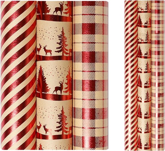 3 Rollen Vintage Kraftpapier, 43 Cm X 3 M (insgesamt 3,9 M²) Für Jungen, Männer, Frauen Und Mädchen