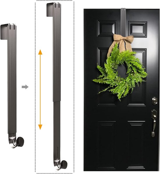 Verstellbarer Kranzaufhänger Haken Für Die Tür (38 63,5 Cm) Und Halterung Für Größere Weihnachtsdekorationen (nickel, 9 Kg) Verstellbar 1 Stück S