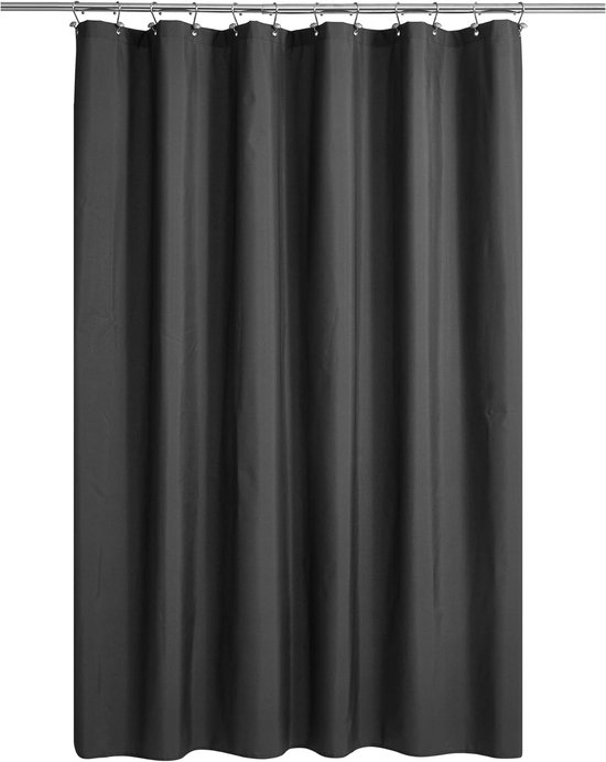 Hochwertiger, Wasserdichter Duschvorhang Inklusive Ringen Waschbar Badewannenvorhang Schimmelresistent 100 X 200 Cm Schwarz