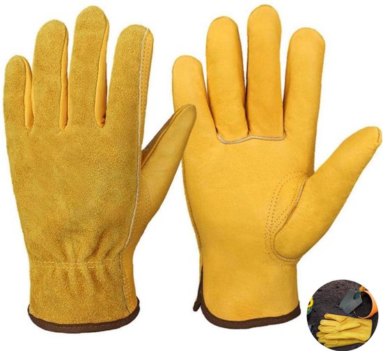 Arbeitshandschuhe Aus Leder Rindslederhandschuhe Robuste Gartenhandschuhe Aus Rindsleder Für Holzarbeiten, Bauarbeiten, Autofahren Und Gartenarbe