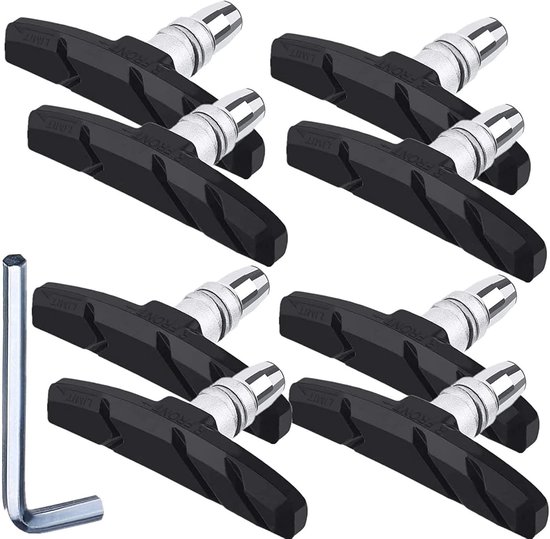 4 Paar Fahrradbremsbeläge, Mountainbike Bremsbeläge Mit Sechskantmuttern Und Bremsbelagsatz, 70 Mm