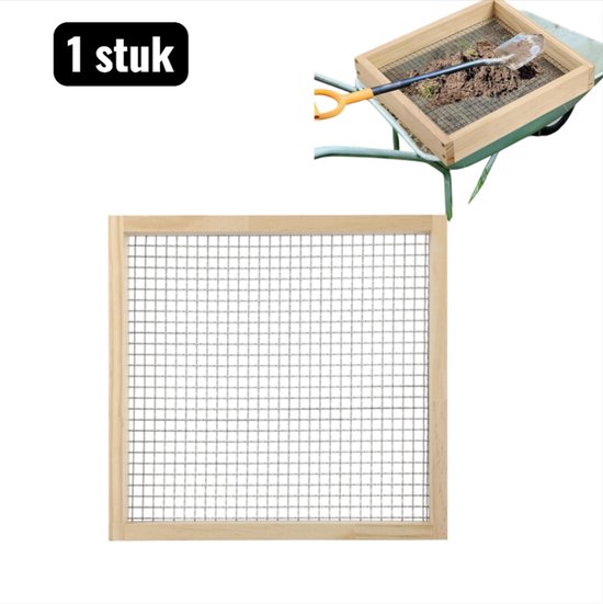 1 Stück Bodensieb Gartensieb Aus Holz Für Erde Und Kompost 32 X 29 Cm Mit Herausnehmbarem, Feinmaschigem Metallsieb Multifunktionssieb Für Sand,